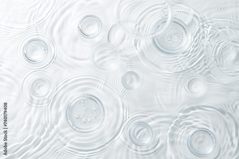 Poster this close-up photo captures water bubbles forming and rising in a sink, creating an intriguing patt