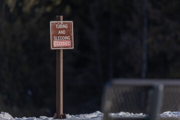 No Sledding Sign in Colorado