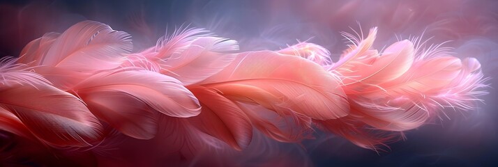 Banner close up textura de Plumas color rosa de aves flamencos 