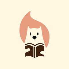  squirrel book negative space logo © Designifier