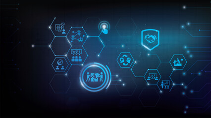 Partnership concept. Chart with keywords and icons. Strategic Partnership. vector illustration EPS 10