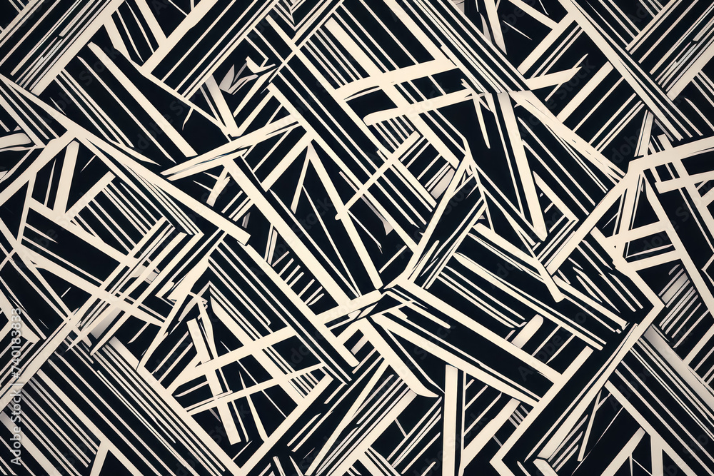 Poster geometric pattern consisting of a multitude of lines in various directions