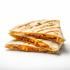 quesadilla on white background
