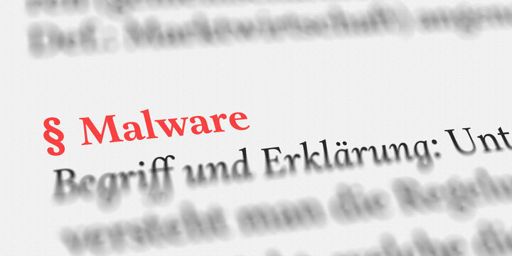 Das Wort Malware im Buch erkl&auml;rt mit Paragraph Zeichen
