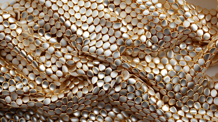 Obraz premium Matt gold and white metallic abstract luxury mosaic title texture pattern square grid material map for 3D modeling 