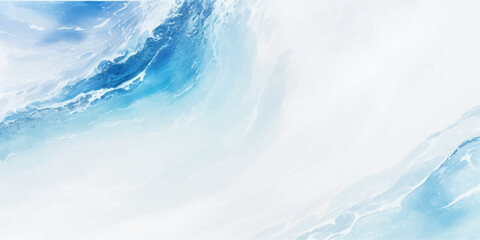 Fototapeta premium abstract soft blue and white abstract water color ocean wave texture background .Fluid blue ocean wave layer Tsunami wave background in flat cartoon style. Big blue tropical water splash. 