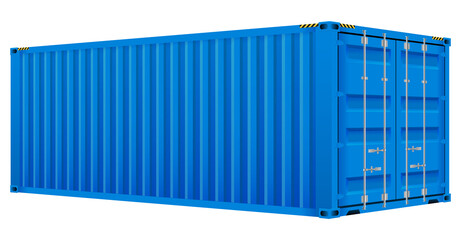 Logistic cargo container. Shipping, transportation and delivery concept. Realistic 3d template isolated on white background