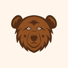 Bear face logo, vector bear silhouette 