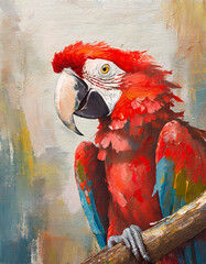 Parrot bird abstract art painting