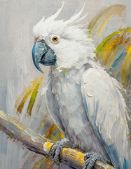 Parrot bird abstract art painting