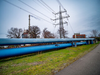 Fernwärmeleitung vom Heizkraftwerk