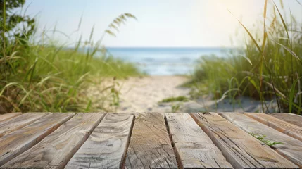 Foto op Plexiglas wooden pier on the beach, staging © Aperture Eleven