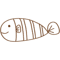 A cute little clownfish in the sea doodle 