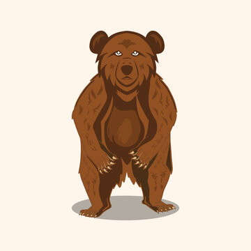 Aggressive Bear logo, vector illustration 