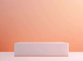 Gray empty rectangular podium, advertising, promotion and display of goods.