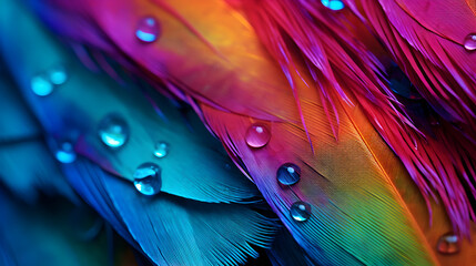 Abstract light color soft feather blur bokeh style background,,
A close up of a colorful peacock's feathers
 - obrazy, fototapety, plakaty