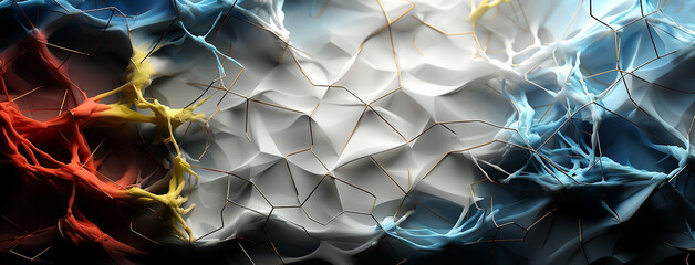 Naklejka premium Modern material texture, Shiny high tech metallic white color mesh 3D map background banner