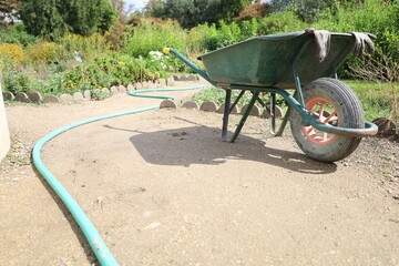 gardening tools and ustensils in a parisian public park