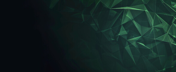 Obraz premium abstract background with green polygon shapes, banner