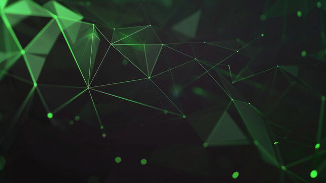 abstract background with green polygon shapes, banner