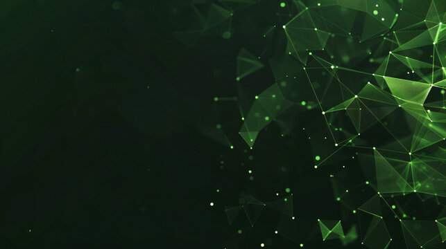 abstract background with green polygon shapes, banner