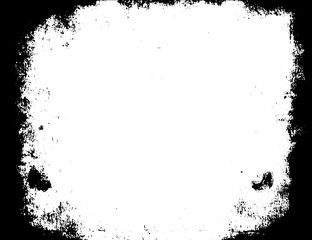 Grunge border texture background. Abstract frame overlay. PNG graphic illustration with transparent background.