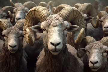 Obraz premium goat with big horns