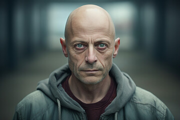 Picture of male cancer patient fighting with cancer created with generative AI technology