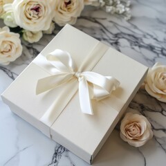 White glossy gift box luxury packaging