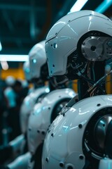 Fototapeta premium robots in the warehouse, artificial intelligence, supply chain future 