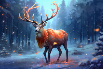 Enchanted Glade: Majestic Deer Portrait.