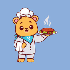 Cute chef logo, vector illustration 