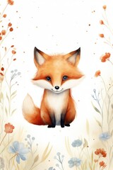 Fototapeta premium Watercolor fox