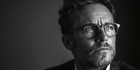 Stylish Man Wearing Glasses and Suit