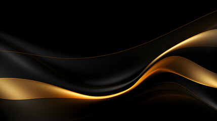 Black and gold background with a gold and black background,,Abstract background with golden waves on a black background. template vector abstract background with
