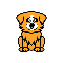 cute dog logo vector illustration, silhouette