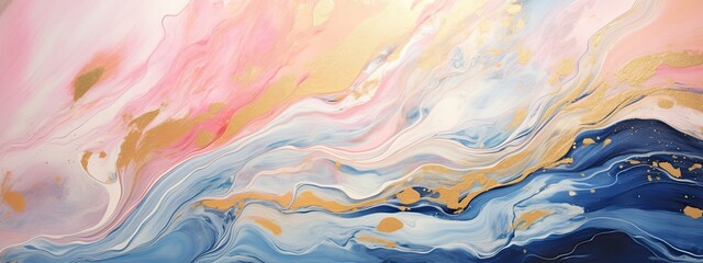 Fototapeta na wymiar luxury suminagashi backdrop. marble liquid alcohol ink in the color of gold and sunset sky