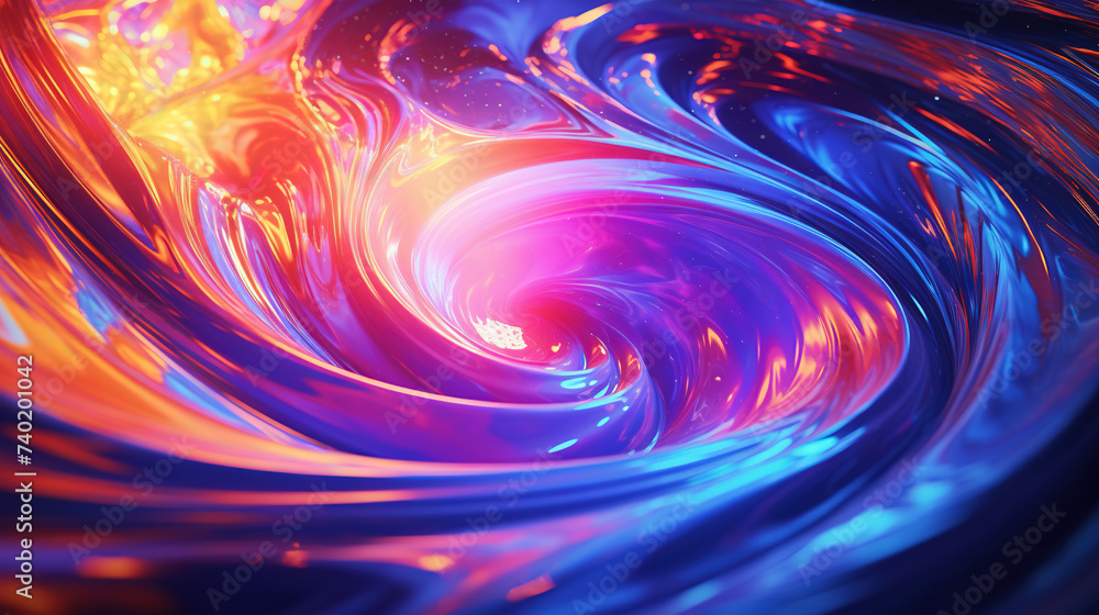 Poster Abstract background with swirl of colors twisting in motion in vivid color vortex.