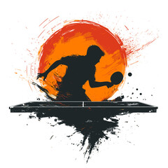 Table tennis sport Vector with Abstract background