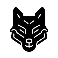 Obraz premium Wolf Silhouette: A Striking Representation of Canine Majesty