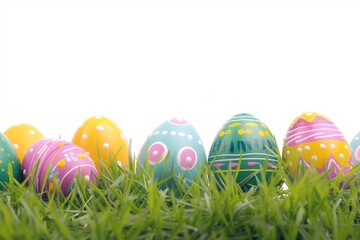 Happy Easter Eggs font space. Bunny hopping in flower squirts decoration. Adorable hare 3d small easter basket rabbit illustration. Holy week easter monday festivals card easter sunday