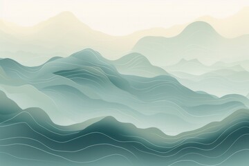 Mountain line art background, luxury Mint wallpaper design for cover, invitation background