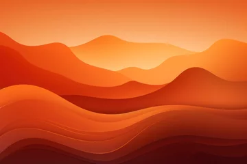 Abwaschbare Fototapete Rot Mountain line art background, luxury Orange wallpaper design for cover, invitation background