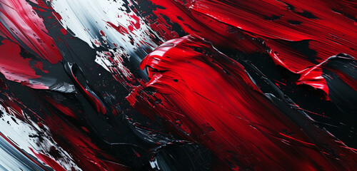 A red and black abstract canvas, streaked with bold brushstrokes, offering a visual feast in HD quality and 4K detail
