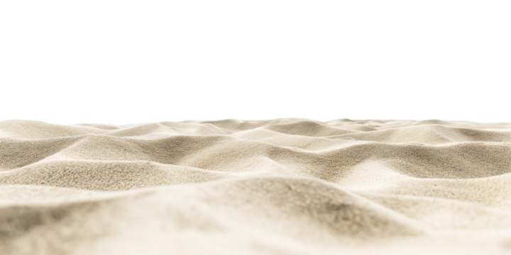 Sand horizon. Sand. Sandy beach. Isolated on transparent background.