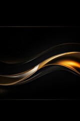 Moving designed horizontal banner with Gold. Dynamic curved lines with fluid flowing waves and curves