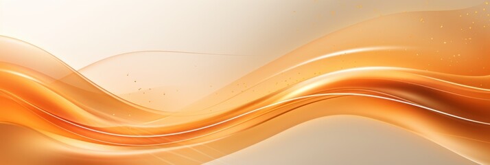 Moving designed horizontal banner with Gold. Dynamic curved lines with fluid flowing waves and curves