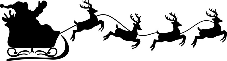 silhouette of santaclaus illustration background chrismas