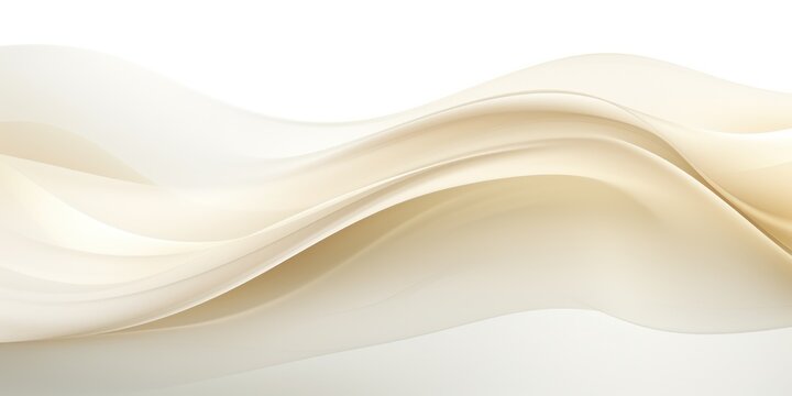 Moving designed horizontal banner with Ivory. Dynamic curved lines with fluid flowing waves