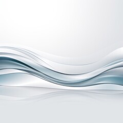 Moving designed horizontal banner with Silver. Dynamic curved lines with fluid flowing waves